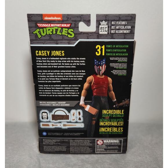 TMNT 5" Casey Jones BST AXN Loyal Subjects Nickelodeon 2022 New Sealed - Picture 3 of 6